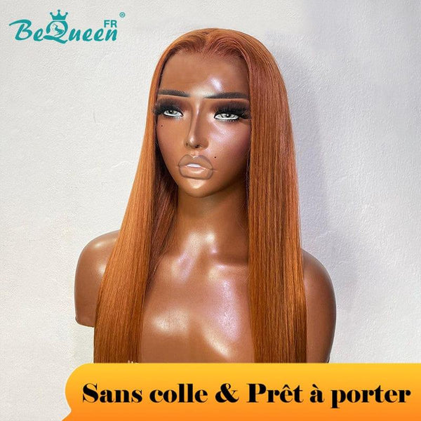 BeQueen "Tara" Peruca Personalizada Longa Lisa Pronta a Usar Sem Cola 13X6 Cabelo Cru 200% Densidade