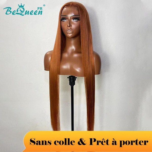 BeQueen "Tara" Peruca Personalizada Longa Lisa Pronta a Usar Sem Cola 13X6 Cabelo Cru 200% Densidade
