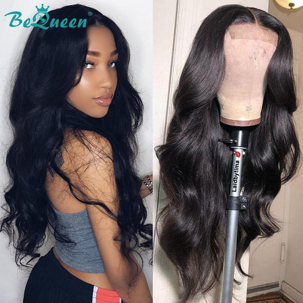 BeQueen Lace Wig Closure 5x5 100% Human Hair 250% Density Great for Dark Skin Tone Women