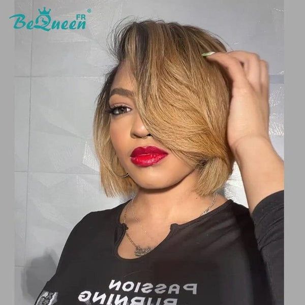 BeQueen “Colette” Perruque Bob Lisse avec Lace Frontale 13X4