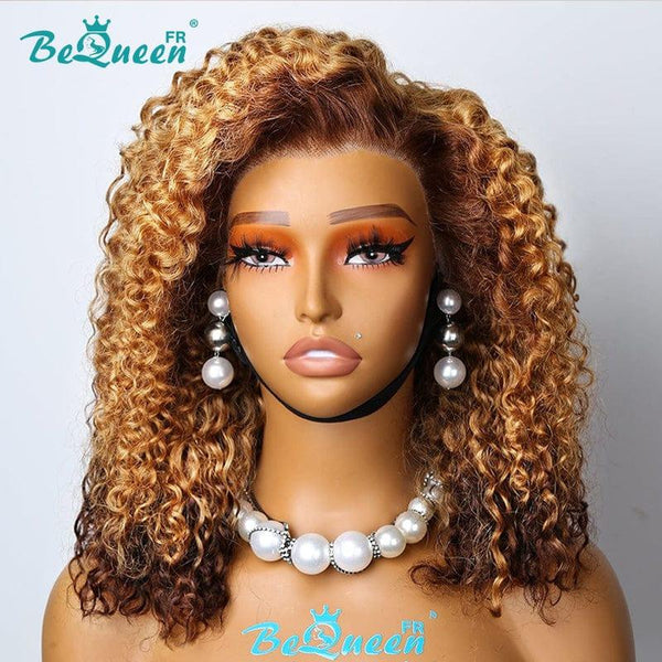 BeQueen “Delor” Curly Wave Bob Wig with 13X4 Lace Frontal 