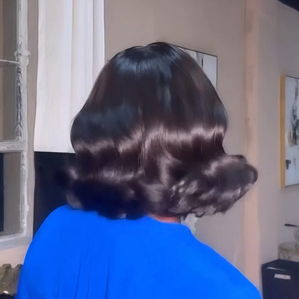 BeQueen “Tami” Black Bob Wig Ready to Wear Glueless 4X4