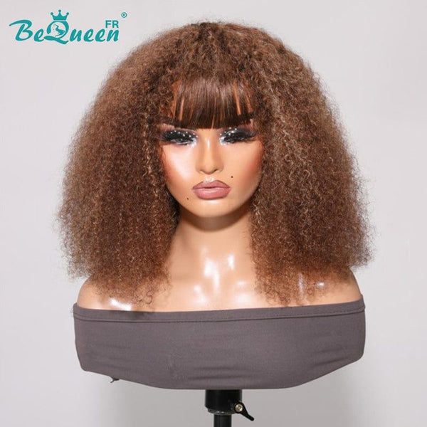 BeQueen “Charity” Perruque Bob avec Frange Afro Kinky Curly