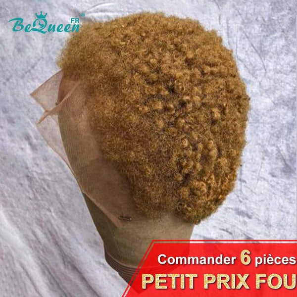 BeQueen "Edwina" Afro-Curl Pixie Perücke mit Spitzenfrontal 13x4 Honig, günstiger Preis als verrückt. 