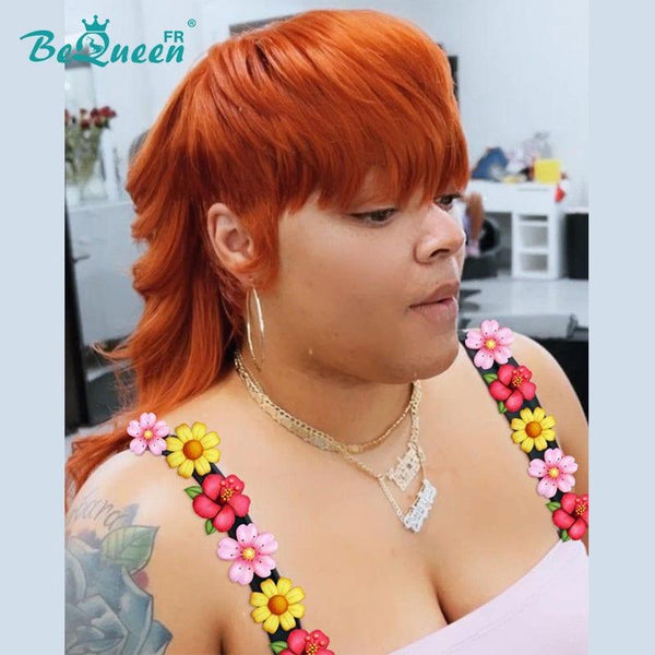 BeQueen "Geraldine" Pixie Wig with Bangs Orange 