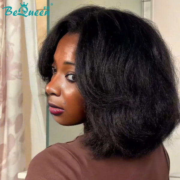 BeQueen „Nadia“ verworrene gerade Bob-Perücke mit Spitzenverschluss 