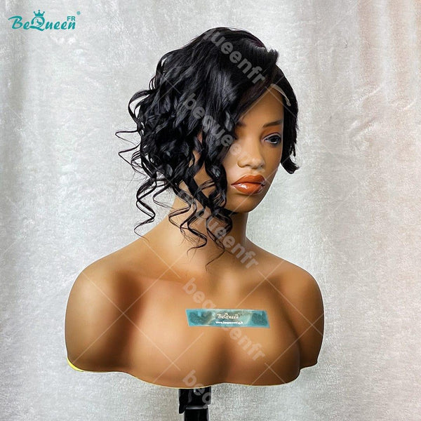 BeQueen “Marvelle” Perruque Court Curly Wave avec Lace Closure