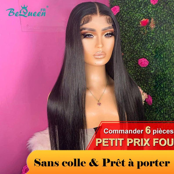 BeQueen "Mina" Customized Long Straight Hair Wig Ready-to-Wear No Glue 4X4 Great Price 