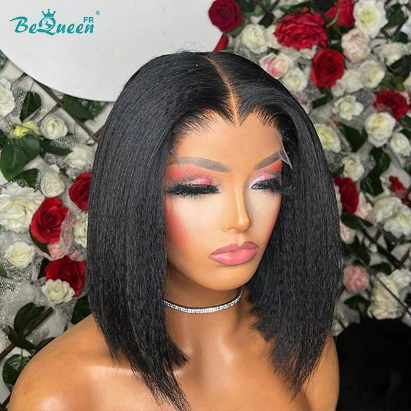 BeQueen „Nadia“ verworrene gerade Bob-Perücke mit Spitzenverschluss 
