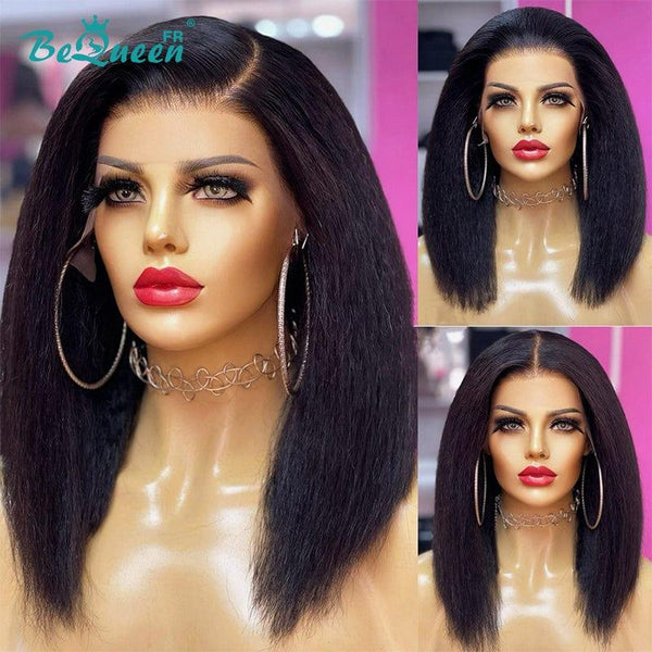 BeQueen “Nadia” Bob Kinky Straight Wig with 13x4 Lace Front