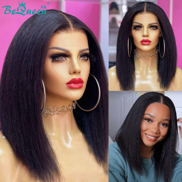 BeQueen “Nadia” Bob Kinky Straight Wig with 13x4 Lace Front