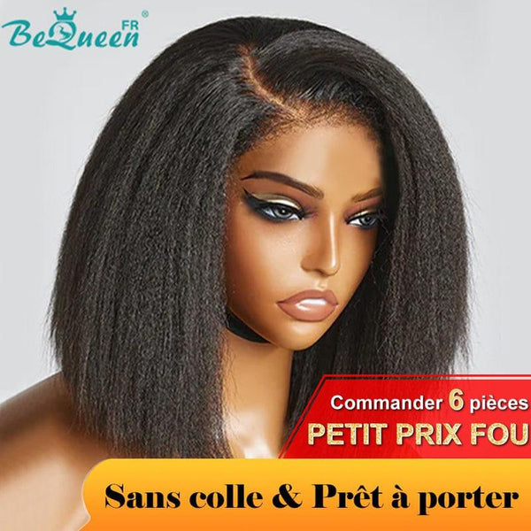 BeQueen "Nadia" Customized Wig Bob Kinky Straight Ready-to-Wear No Glue 13X4 Super Cheap Price 