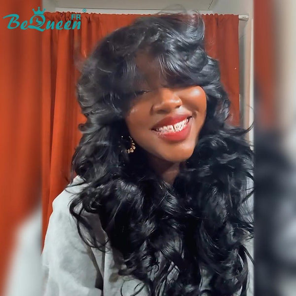 Bequeen Wig "Venas" Natural Wave Long with Bangs Loop 22 inches Machine-Resistant 