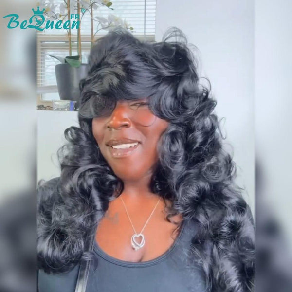 Bequeen Wig "Venas" Natural Wave Long with Bangs Loop 22 inches Machine-Resistant 