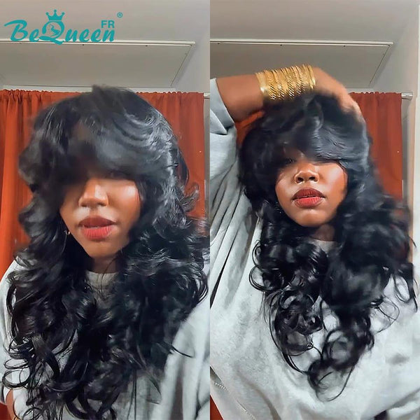 Bequeen Wig "Venas" Natural Wave Long with Bangs Loop 22 inches Machine-Resistant 