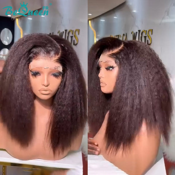 BeQueen “Renile” Perücke Kinky Straight schwarz und braun mit Lace Closure 4*4