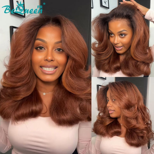 BeQueen „Nadia“ verworrene gerade Bob-Perücke mit Spitzenverschluss 