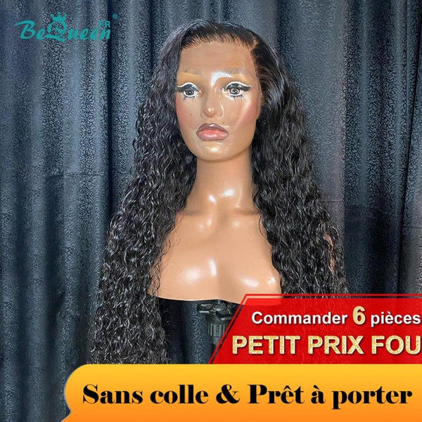 BeQueen "Sisi" Custom Long Water Wave Wigs Ready - to - wear Glue - less 4X4 Glue - less 4X4 Low Price CRAZY