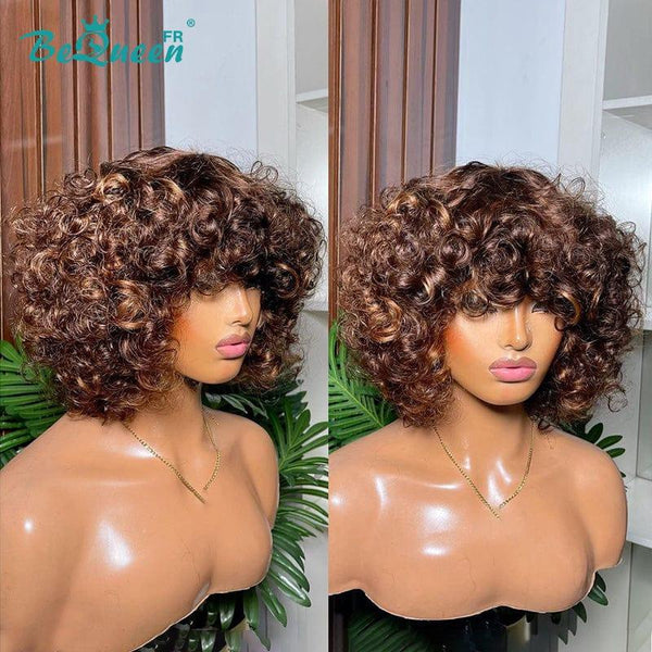 BeQueen "Stella" Perruque Bob avec Frange Egg Wave Brun
