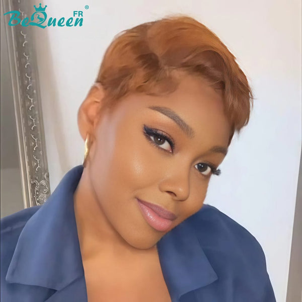 
BeQueen "Portina" Perucas Pixie Lisas Curtas cor castanha