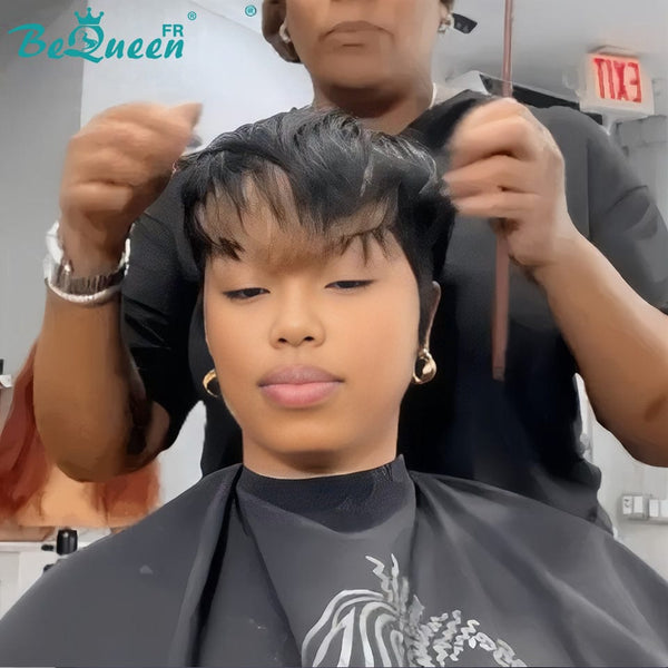 BeQueen "Ruth" Short Straight Pixie Machine Made Wigs