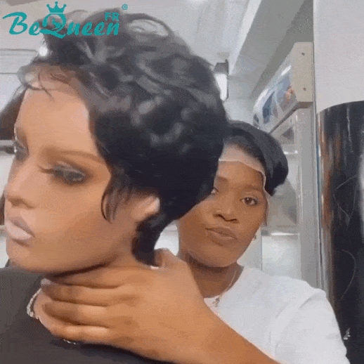 
BeQueen "Sironne" Short Straight Pixie Wig Black