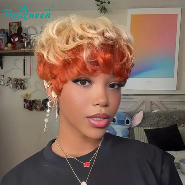 BeQueen  "suey" Perruques Pixie cruly la machine
