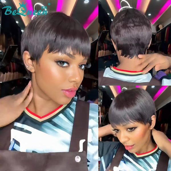 BeQueen  "suey" Perruques Pixie Lisse Courte à la machine style 8
