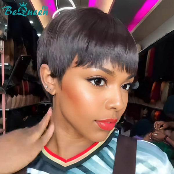 BeQueen  "suey" Perruques Pixie Lisse Courte à la machine style 8