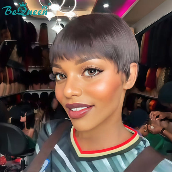 BeQueen  "suey" Perruques Pixie Lisse Courte à la machine style 8