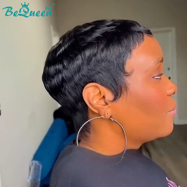 BeQueen "Suey" Super Short Machine Made Straight Pixie Wigs