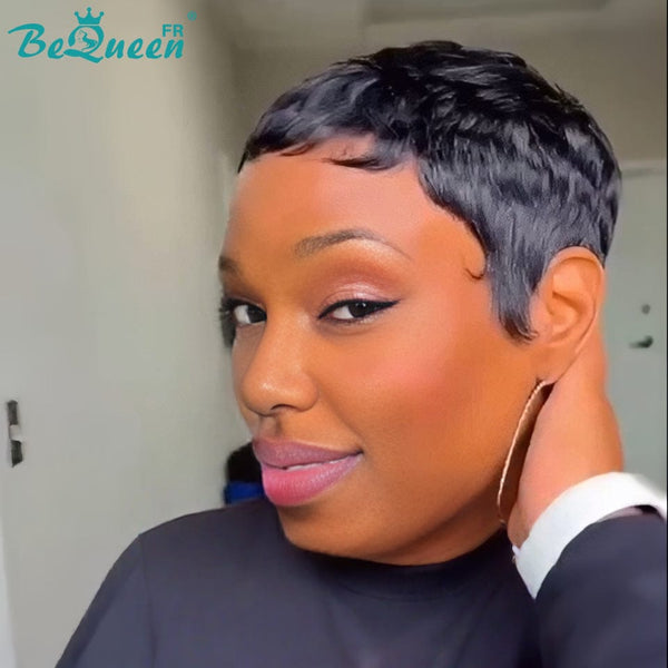 BeQueen "Suey" Super Short Machine Made Straight Pixie Wigs