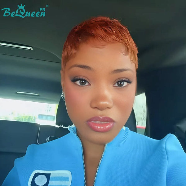 BeQueen  "Suey" Perruques Pixie Lisse Courte à la machine Super courte Couleur Orange