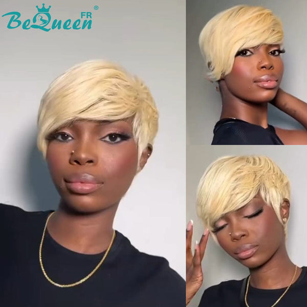 BeQueen "suey" Pelucas Pixie Lisas Cortas a la máquina estilo 3