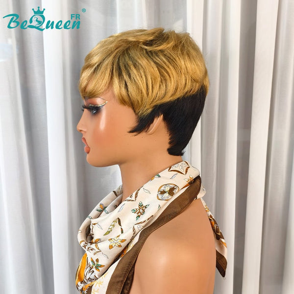 
BeQueen "Ruth" Extensiones de Pelo Pixie Liso Corto a máquina