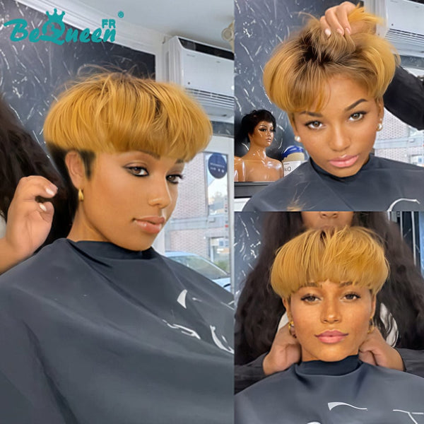 
BeQueen "Ruth" Extensiones de Pelo Pixie Liso Corto a máquina