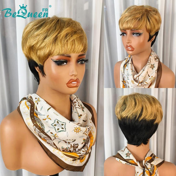 
BeQueen "Ruth" Extensiones de Pelo Pixie Liso Corto a máquina