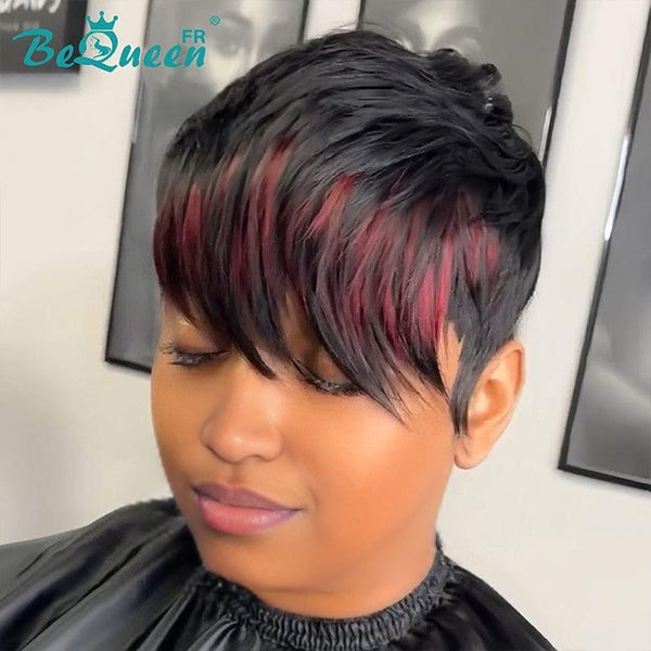 Bequeen “Andrés” Straight Pixie Wigs with Machine Bangs