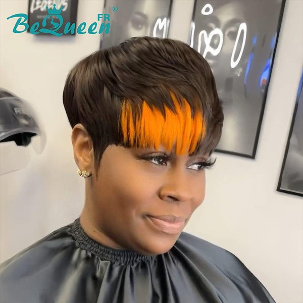 Bequeen “Cristina” Straight Pixie Wigs with Machine Fringe