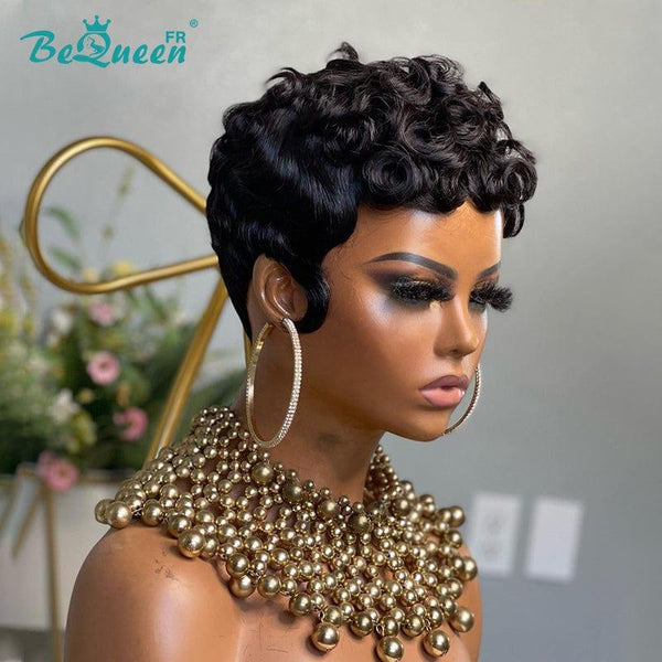 BeQueen ¡°Hilde¡± Machine Curly Pixie Wig