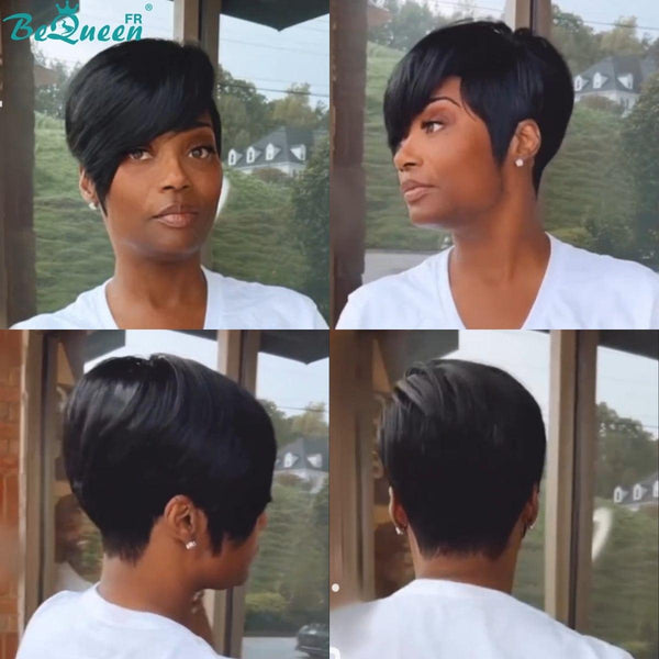 Bequeen „Liza“ Pixie-Glatze mit langem Pony, maschinell gestylt 