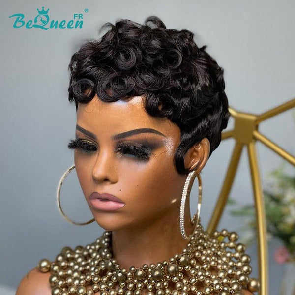 BeQueen ¡°Hilde¡± Machine Curly Pixie Wig