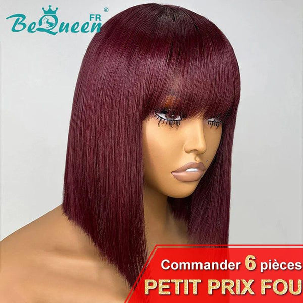 BeQueen Perruque Yumi Rouge Bordeaux Petit Prix FOU