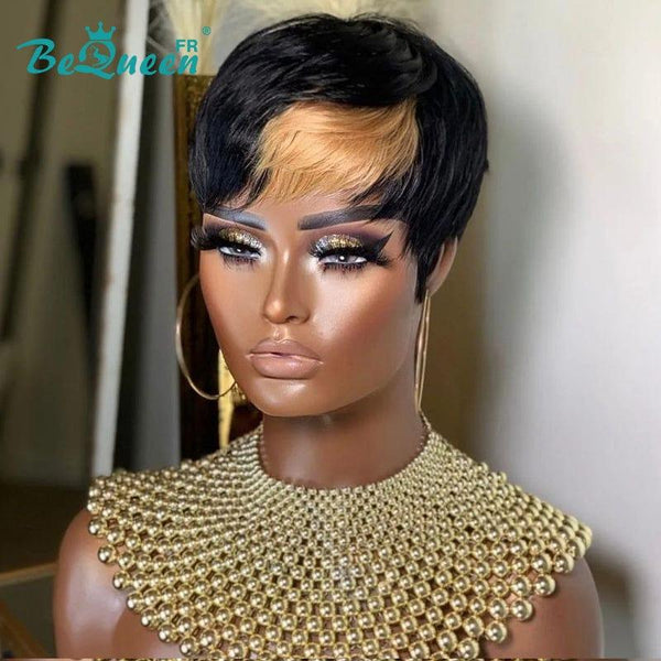 BeQueen Perruques "Sue" Pixie Lisse courte avec frange