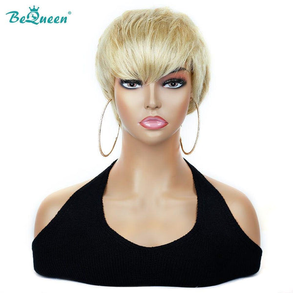Perruca "Sue" Bequeen Pixie Liso con fleco Rubio a máquina 