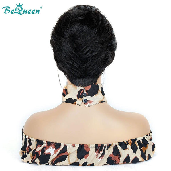 BeQueen Peluca Pixie Liso Corto con Franja Automática 