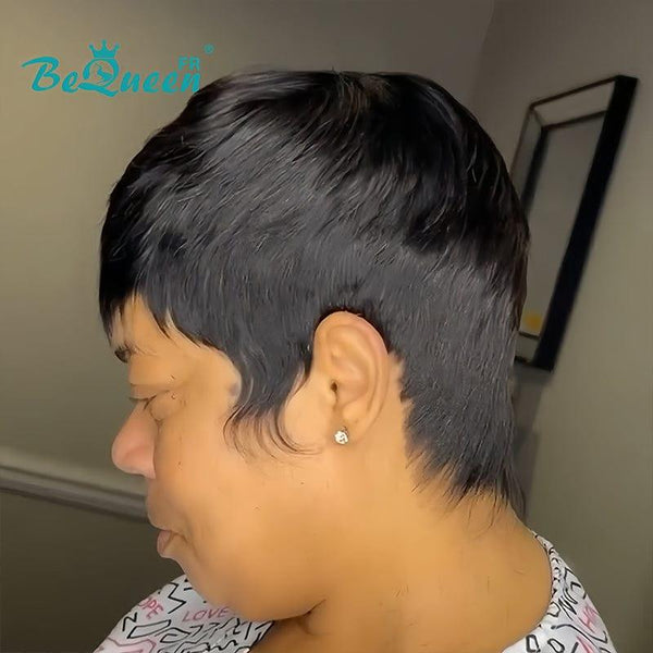 Bequeen “Rita” Straight Pixie Wigs with Machine Fringe