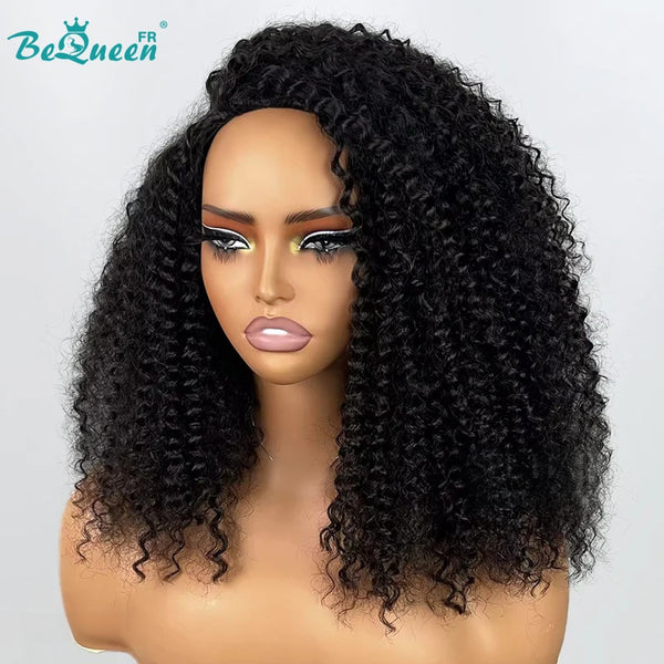 BeQueen "Monna" Peruca cor preta Meia-peruca pixie afro sem cola Metade do preço
