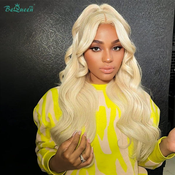 BeQueen „Elsa“ lange gewellte blonde Perücke mit 13x4 Spitzenfront, sofort tragbar, ohne Kleber, VERRÜCKTLICH niedriger Preis 