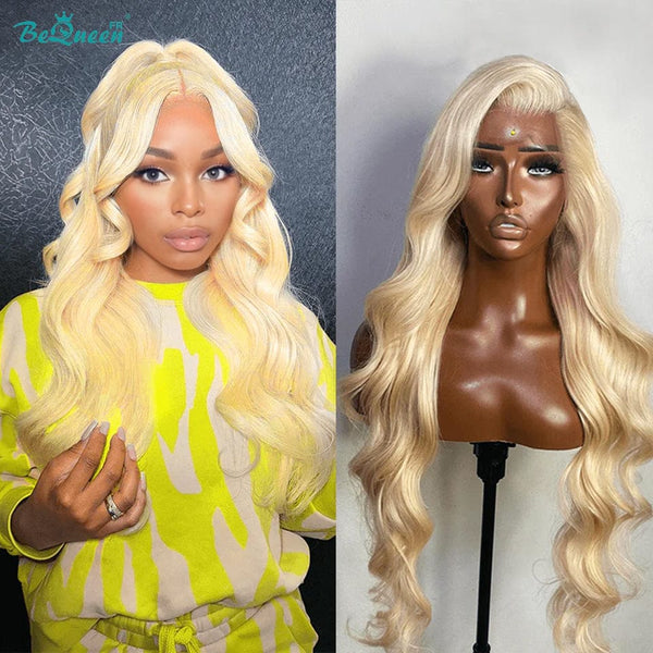 BeQueen „Elsa“ lange gewellte blonde Perücke mit 13x4 Spitzenfront, sofort tragbar, ohne Kleber, VERRÜCKTLICH niedriger Preis 